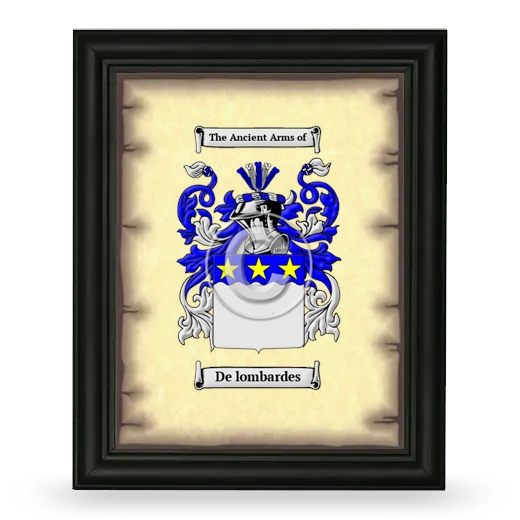 De lombardes Coat of Arms Framed - Black